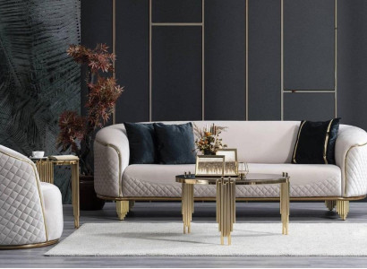 Sofa set 2-piece Living room Sofa 3 Seat Armchair Modern Design Couch